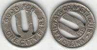 1918 Жетон железная дорога США Сент-Луис 1 проезд Объединённая железнодорожная компания  Металл  XF