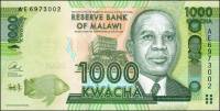 Банкнота Малави 2013 год 1 000 квача Хастингс Камузу Банда   UNC