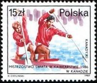 (1987-045) Марка Польша "Каное двойка"    Победы польских спортсменов на различных чемпионатах мира 