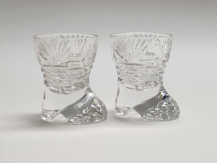 Хрустальные сапожки СССР 2 шт стопки вазочки башмачки для интерьера коллекции 