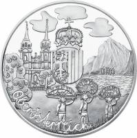 (030, Ag) Монета Австрия 2016 год 10 евро "Верхняя Австрия"  Серебро Ag 925  PROOF