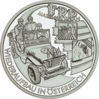 (004) Монета Австрия 2003 год 20 евро "Послевоенное время" 1. Ag 900, 20 г Серебро Ag 900  PROOF