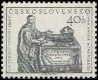 (1957-013) Марка Чехословакия "Каменский за работой"    300-летие издания книги 'Опера дидактика омн