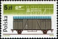 (1985-034) Марка Польша "Товарный вагон 20к"    40-летие Железнодорожного Подвижного Состава Со. Paf