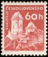(1960-015) Марка Чехословакия "Замок Карлштейн"   Замки и усадьбы (Стандартный выпуск) I O