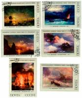 (1974-020-25) Серия Набор марок (6 шт) СССР    Живопись И.К. Айвазовского III Θ