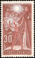 (1962-015) Марка Чехословакия "Покорители космоса"    Космические исследования  III Θ