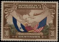 (№1938-555) Марка Сальвадор 1938 год "150-летие американской Конституции", Гашеная
