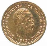 () Монета Швеция 1881 год 5 крон ""  Биметалл (Платина - Золото)  XF