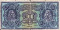 (№1922P-20a) Банкнота Литва 1922 год "100 Litu"