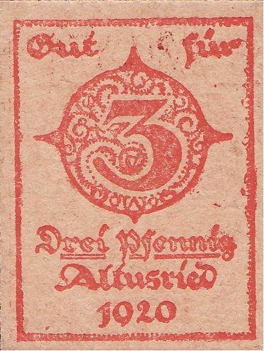 (№1920) Банкнота Германия 1920 год &quot;3 Pfennig&quot;