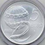 () Монета Италия 2003 год 5 евро ""  Биметалл (Серебро - Ниобиум)  AU