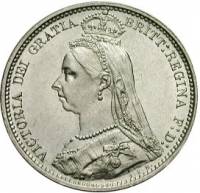 () Монета Великобритания 1887 год 6000  ""   Биметалл (Серебро - Ниобиум)  AU