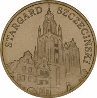 (145) Монета Польша 2007 год 2 злотых "Старгард Щецински"  Латунь  UNC