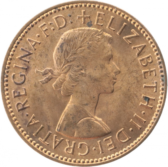 (1967) Монета Великобритания 1967 год 1 пенни &quot;Елизавета II&quot;  Бронза  XF