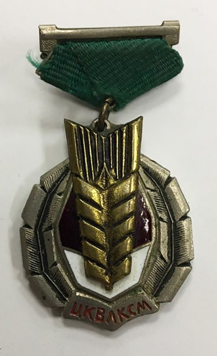 Значок Знак СССР &quot;ЦКВЛКСМ&quot; на колодке 