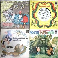 Набор виниловых пластинок (4 шт) Африканские сказки Песенки Красная шапочка Пятеро из одного стручка