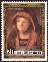 (1981-068) Марка Северная Корея "Мать Рембрандта"   375 лет со дня рождения Рембрандта III Θ