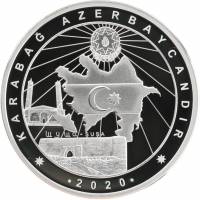 (2020) Монета Турция 2020 год 20 лир "Карабах, Азербайджан"  Серебро Ag 925  PROOF