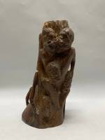 Статуэтка африканская семья Эбеновое дерево Африка (состояние на фото)