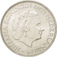 () Монета Нидерланды (Голландия) 1959 год 2  ""   Биметалл (Серебро - Ниобиум)  UNC