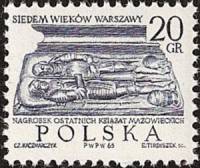 (1965-039) Марка Польша "Могила мазовецких князей"   700-летие Варшавы (Стандартный выпуск) I Θ
