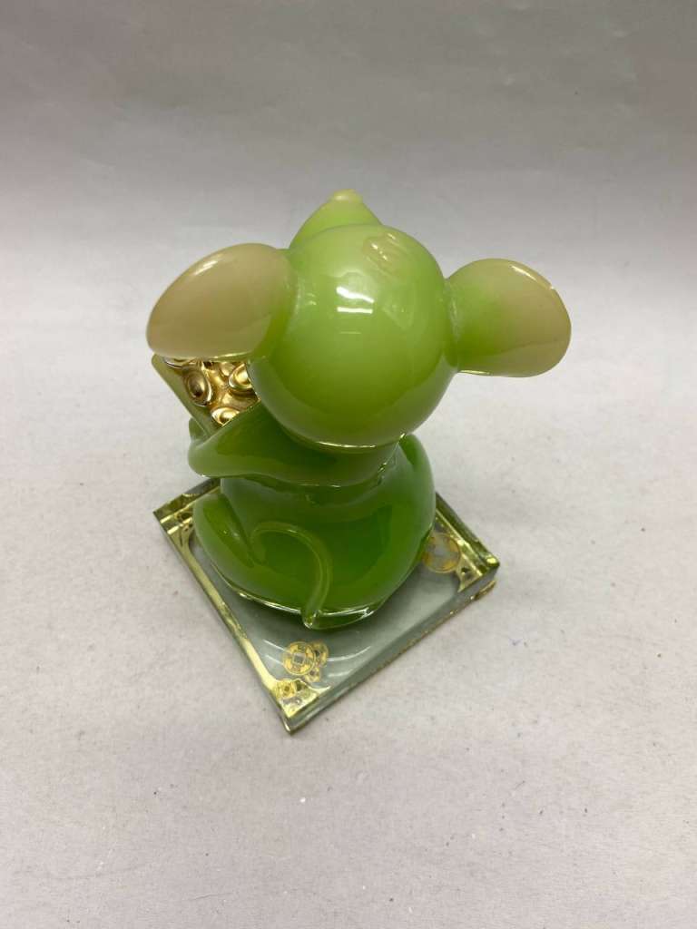 Статуэтка денежная мышь 19 см, имитация нефрита