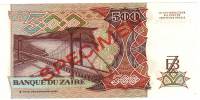 (,) Банкнота Заир 1989 год 500 заиров "Мобуту Сесе Секо"   UNC
