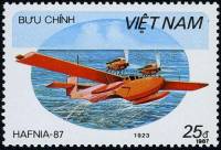 (1987-098a) Марка Вьетнам "Летающая лодка 1923"  Без перфорации  Гидропланы III O
