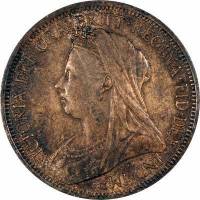 () Монета Великобритания 1895 год 1/2 пенни "Королева Виктория"  Медь  VF