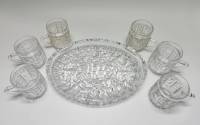 Блюдо овальное и 6 кружек хрусталь СССР
