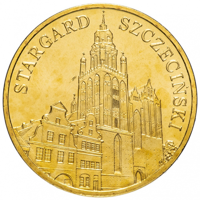 (145) Монета Польша 2007 год 2 злотых &quot;Старгард Щецински&quot;  Латунь  UNC