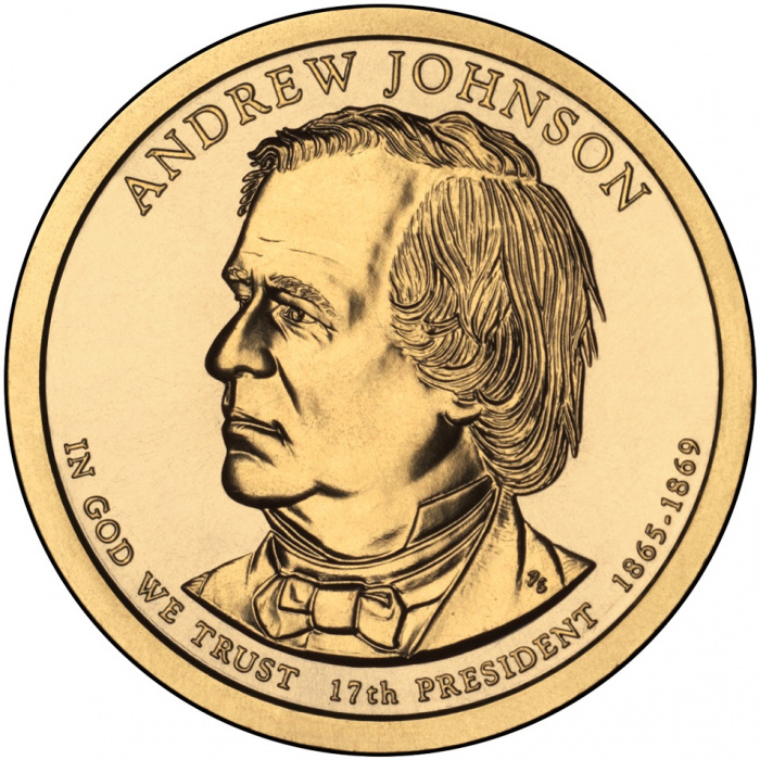 (17p) Монета США 2011 год 1 доллар &quot;Эндрю Джонсон&quot; 2011 год Латунь  UNC