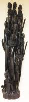 Сувенир-статуя "Племя", Кения, чёрное дерево, высота 105 см. (сост. на фото)