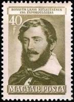 (1952-050) Марка Венгрия "Лайош Кошут (Оливковая)"    150 лет со дня рождения Лайоша Кошута III Θ