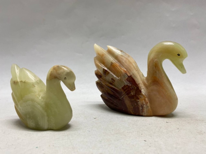 Сувенир статуэтка из оникса лебедь 2 шт