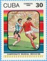 (1986-005) Марка Куба "Футбол (5)"    ЧМ по футболу 1986 Мексика III Θ