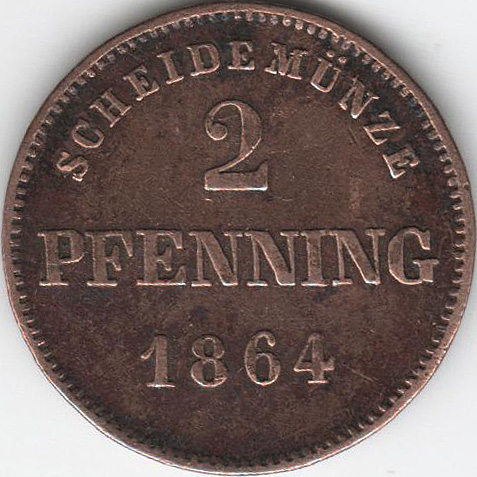 () Монета Германия (Пруссия) 1864 год   &quot;&quot;   Серебрение  VF