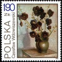 (1989-054) Марка Польша "Чеслав Вдовишевский"    Цветы: картины в Национальном музее III Θ