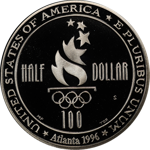 (1996s, плаванье) Монета США 1996 год 50 центов   Олимпийские игры в Атланте Медь-Никель  PROOF