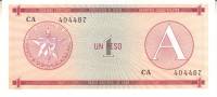 Банкнота Валютное свидетельство Куба 1985 год 1 песо    UNC