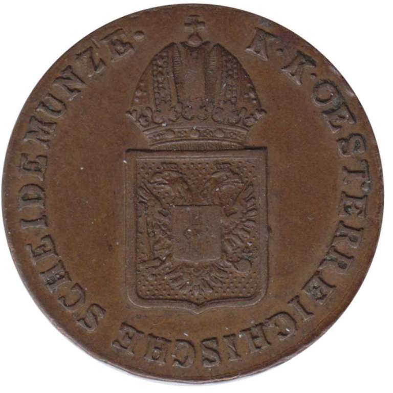 Монета Австрия 1816 год 1/2 крейцера, XF