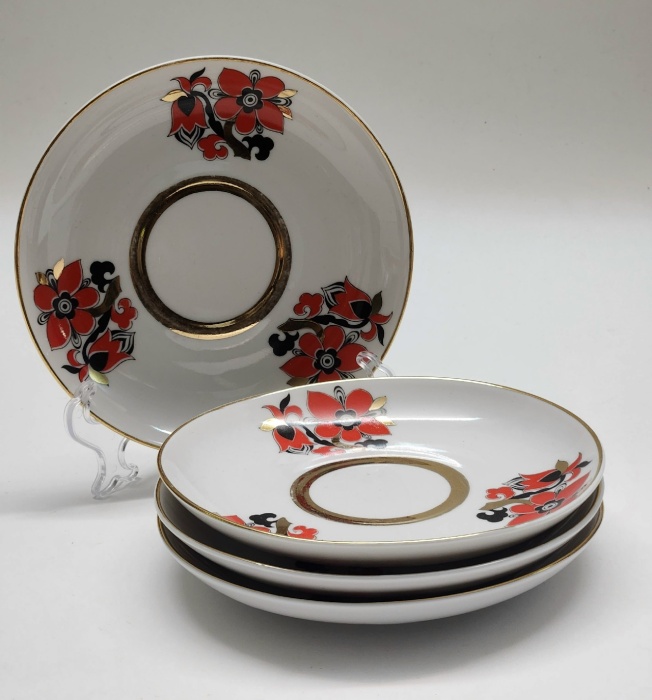 Блюдца чайные 4 штуки ЛФЗ Золотой петушок 