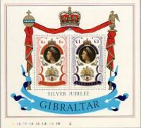 (№1977-3) Блок марок Гибралтар 1977 год "25-летие присоединения", Гашеный