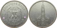 (1934A) Монета Германия 1934 год 5 марок "Кирха в Потсдаме"  Без подписи Серебро Ag 900  VF