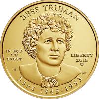 (035w) Монета США 2015 год 10 долларов "Элизабет Трумэн" 2015 год  PROOF
