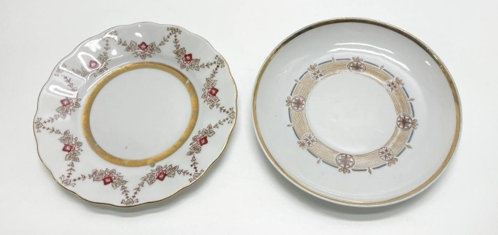 Блюдца рисунок цветы, ЛФЗ, 2 шт