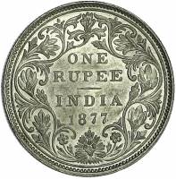() Монета Индия 1877 год 1  ""   Биметалл (Серебро - Ниобиум)  UNC