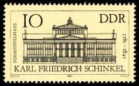 (1981-053) Марка Германия (ГДР) "Театр, Берлин"    Карл Фридрих Шинкель II Θ