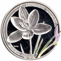 Монета Армения 1000 драм 2011 год "Крокус" Proof Цветная (Состояние - AU)
